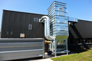 Filtration centralisée installé en Alsace avec extraction dans benne 30m3