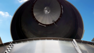 Vue intérieur du silo métallique