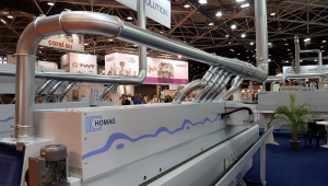 Raccordement en rigide d'une plaqueuse de chant HOMAG